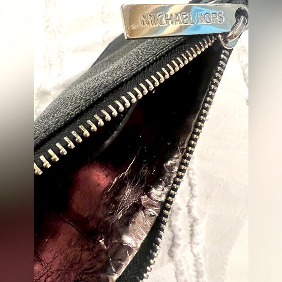 Michael Kors Black Leather Logo Lock Studded front purse/Fanny pack belt - Picture 11 of 11